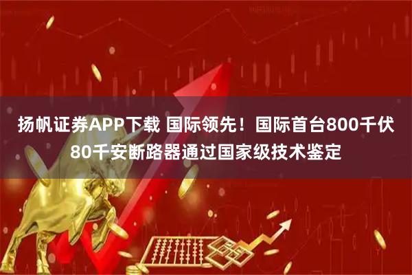 扬帆证券APP下载 国际领先！国际首台800千伏80千安断路器通过国家级技术鉴定